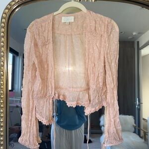 Elegant Pink Lace Blouse